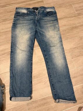 Scotch & Soda Distressed Light Blue Relaxed Jeans